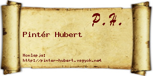 Pintér Hubert névjegykártya
